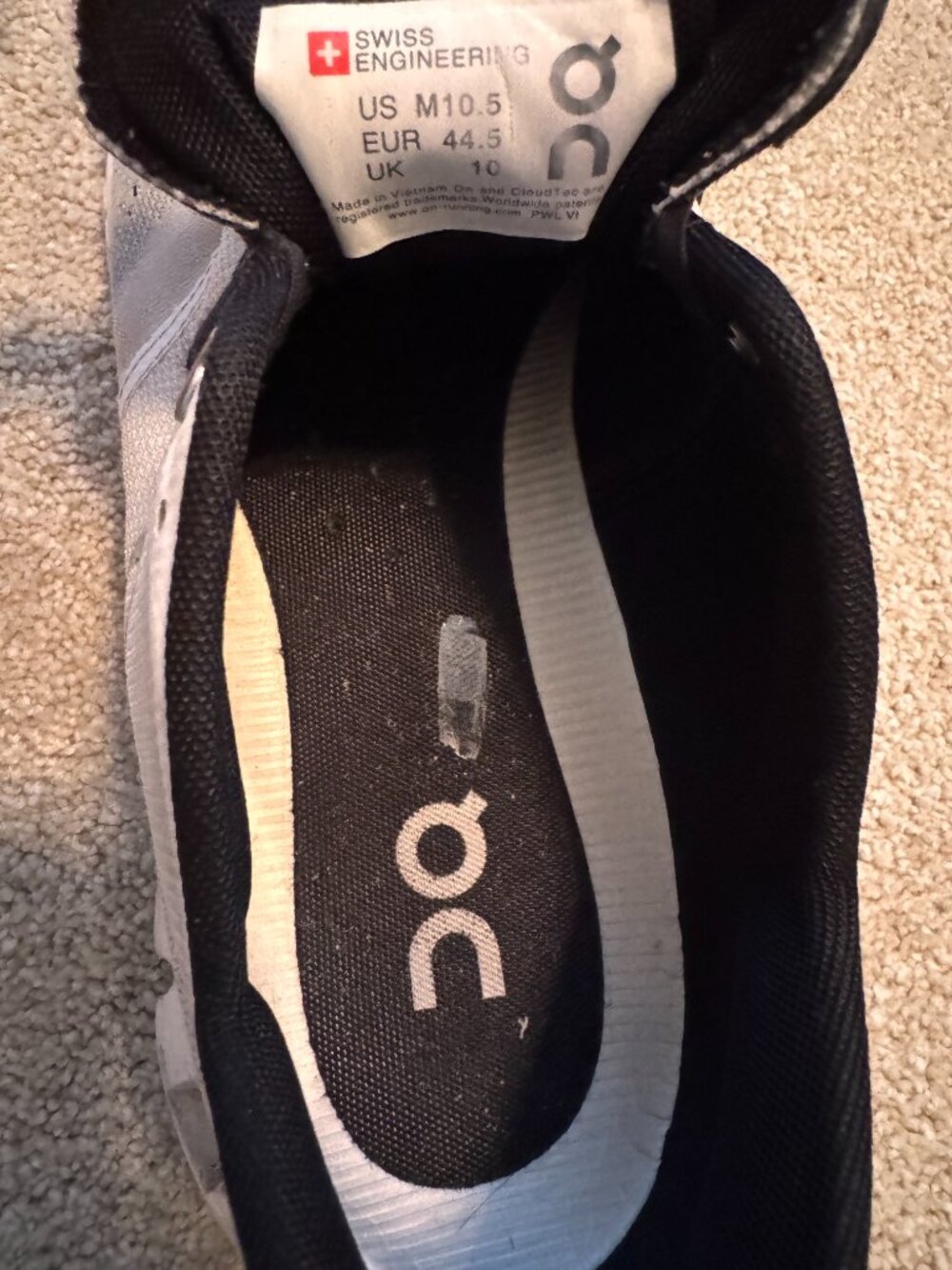 On Cloud X Running Shoes Men's 10.5 White Helion Swiss Engineering - Picture 6 of 6
